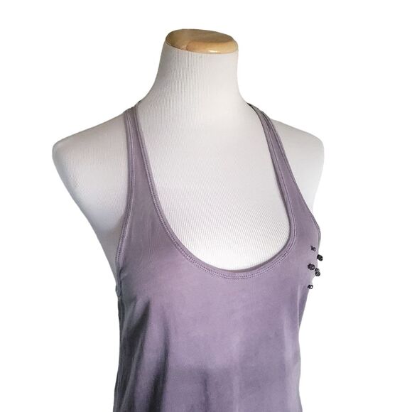Joe's Jeans Dusty Purple Lilac Top V-Neck Racer Back Tank Tee Womens Large - Picture 4 of 10